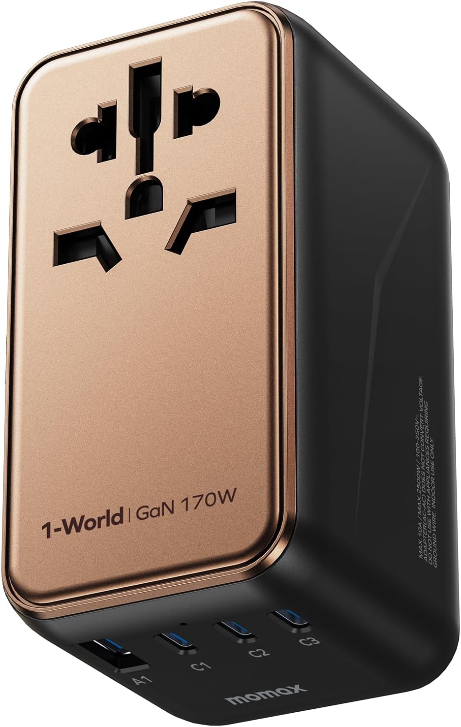 MOMAX Universal Travel Adapter: Compact 170W GaN Power Solution