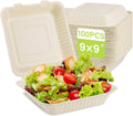 greensight Clamshell Take Out Food Container 100 Pack - Compostable
