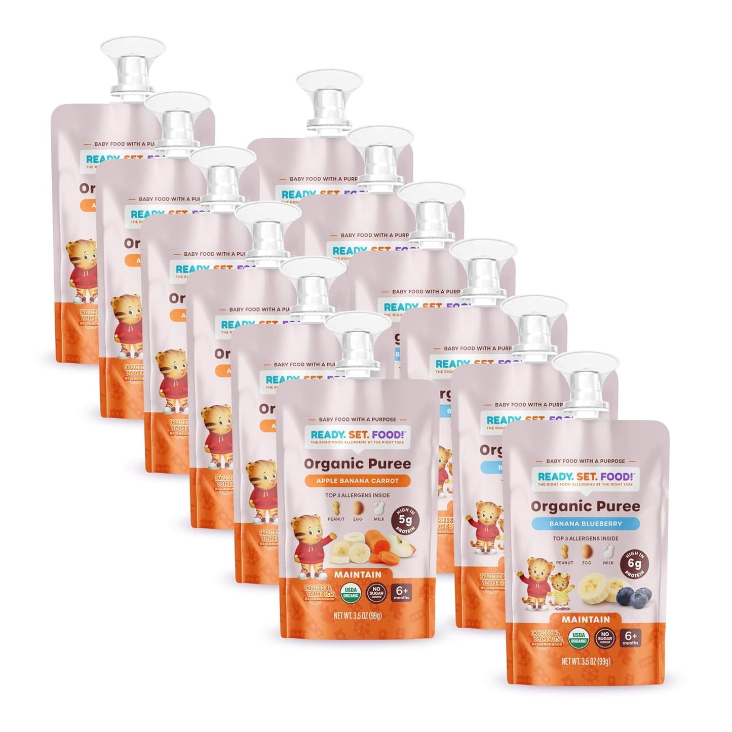Ready Set Food Organic Puree Pouch for Baby Allergen Introduction