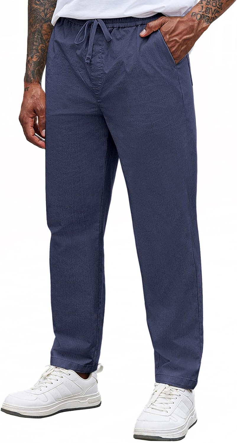 COOFANDY Mens Casual Pants with Elastic Waist and Pockets
