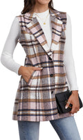 Plaid Vest for Women Sleeveless Blazer Jackets - Classic Layering