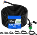 25 Ft 7 Pin Trailer Plug 10-14AWG 7 Way Trailer Wiring Harness - Heavy