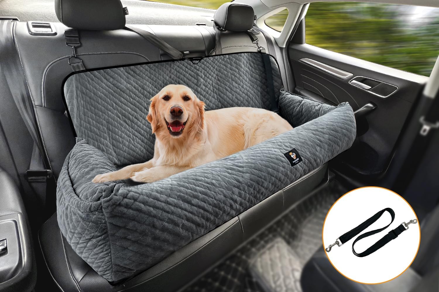 Sephyroth Dog Car Seat for Large Dogs Under 100LBS - Gray