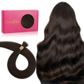 Nano Bead Hair Extensions 18 in Light Dark Brown - Invisible Nano
