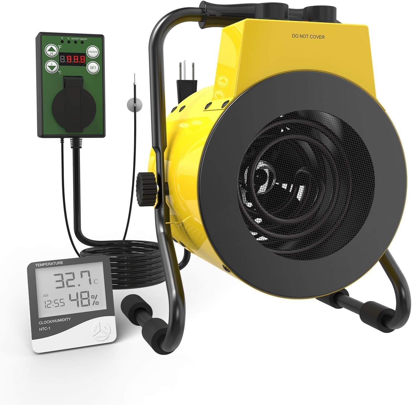 Portable Greenhouse Heater w/ Digital Thermostat - Fast Heating