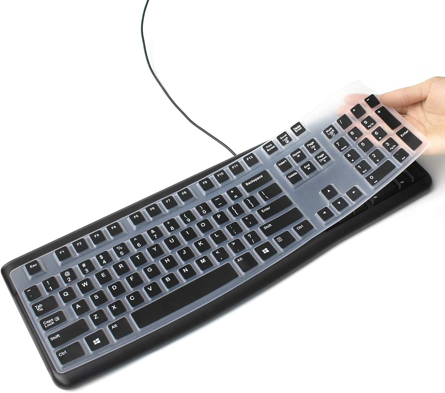 Waterproof Silicone Keyboard Cover for Logitech K120/MK120 - Black