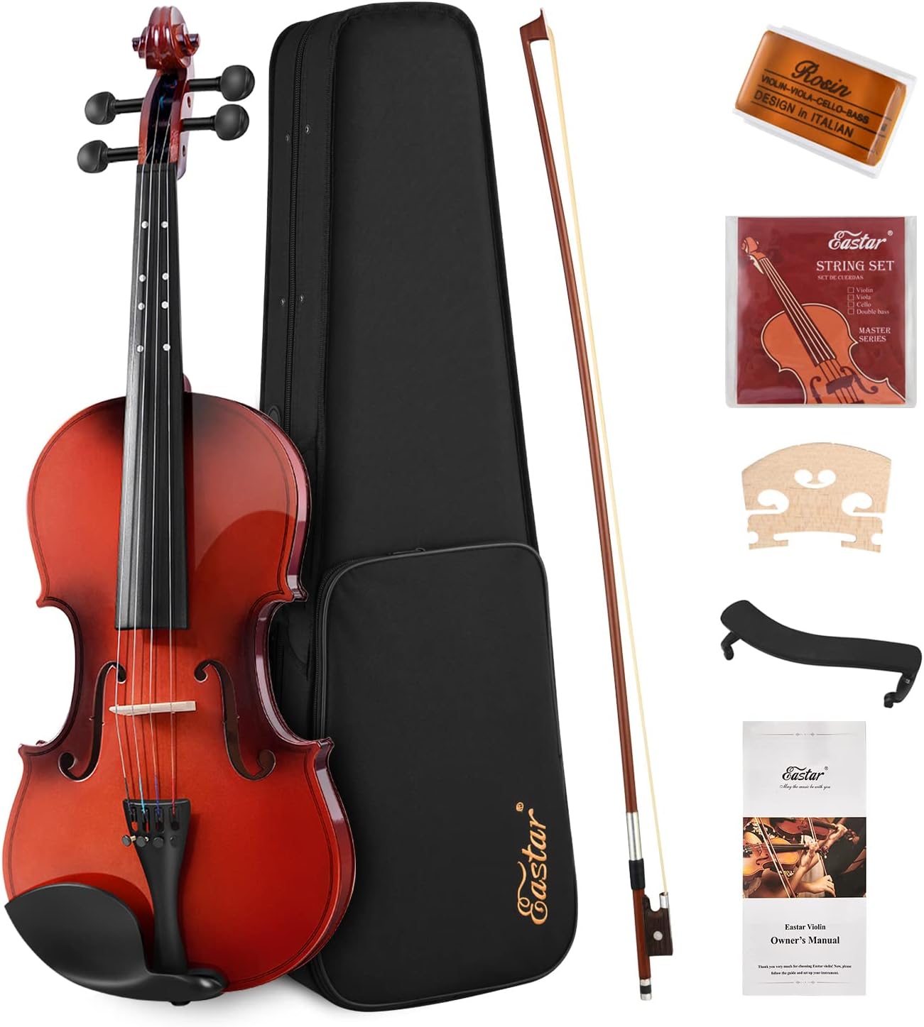 Eastar 1/2 Violin Set for Beginners with Hard Case and More