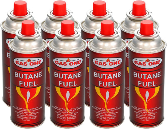 GasOne Butane Fuel Canister 12 Pack for Portable Cooking