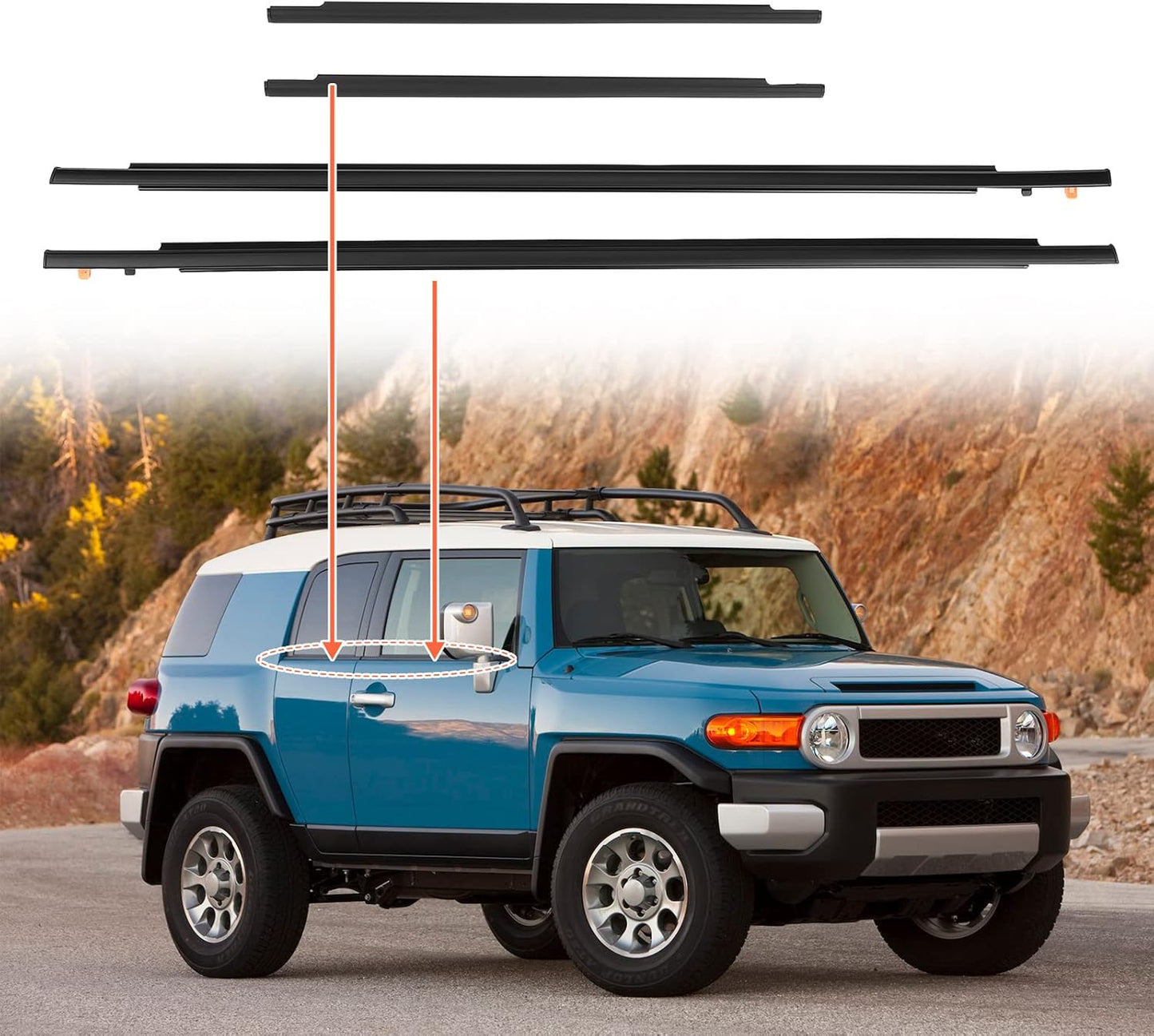 ACLONG Door Window Moulding Trim Seal for Toyota FJ Cruiser
