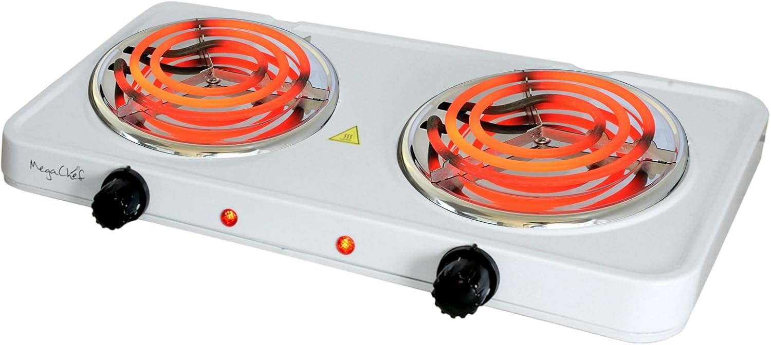 MegaChef Portable Dual Electric Countertop Burner Cooktop