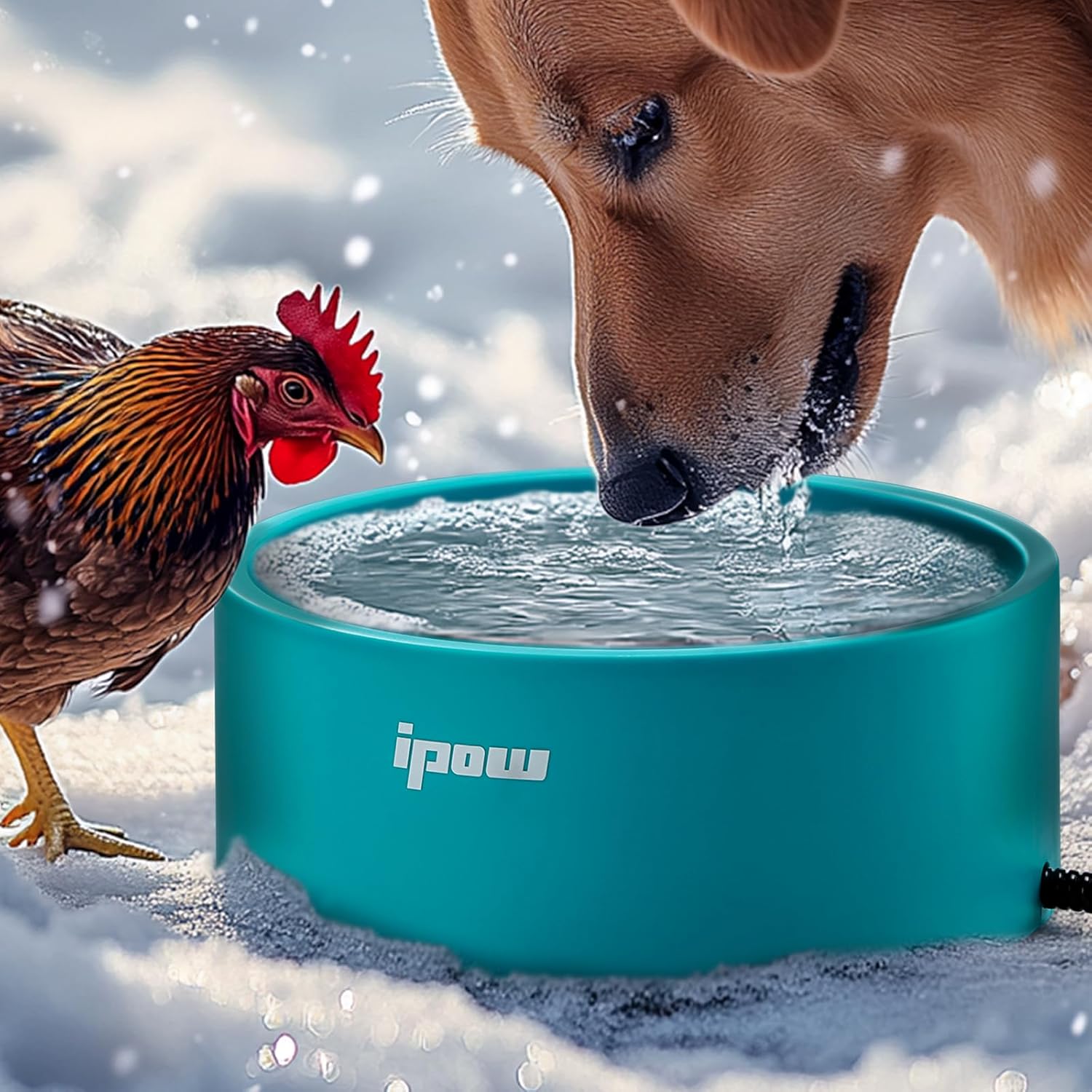 IPOW Heated Pet Bowl - Warm Water All Day