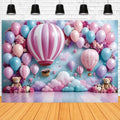Hot Air Balloons Flowers Clouds Photography Background 9x6ft