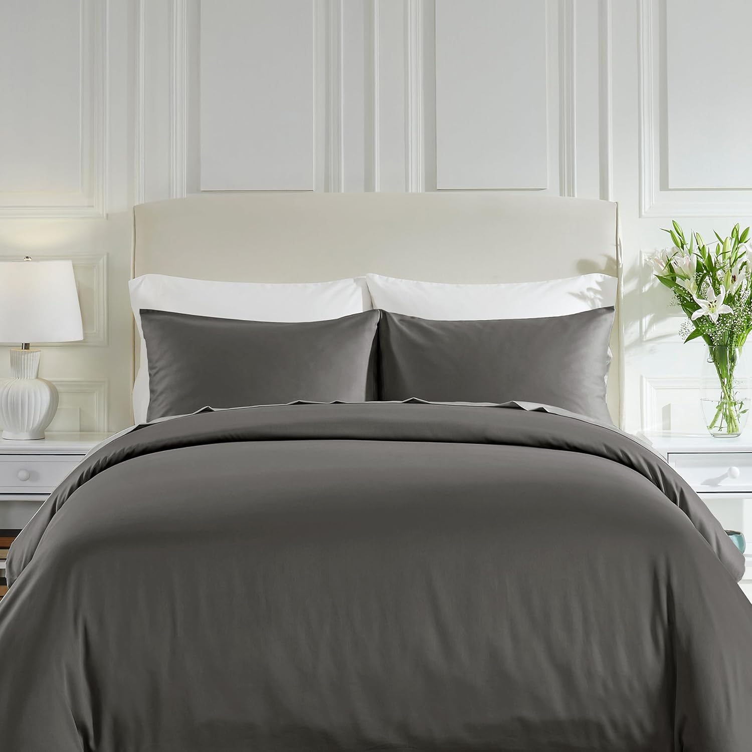 California Design Den 3 Pc Full/Queen Duvet Cover Set - Grey