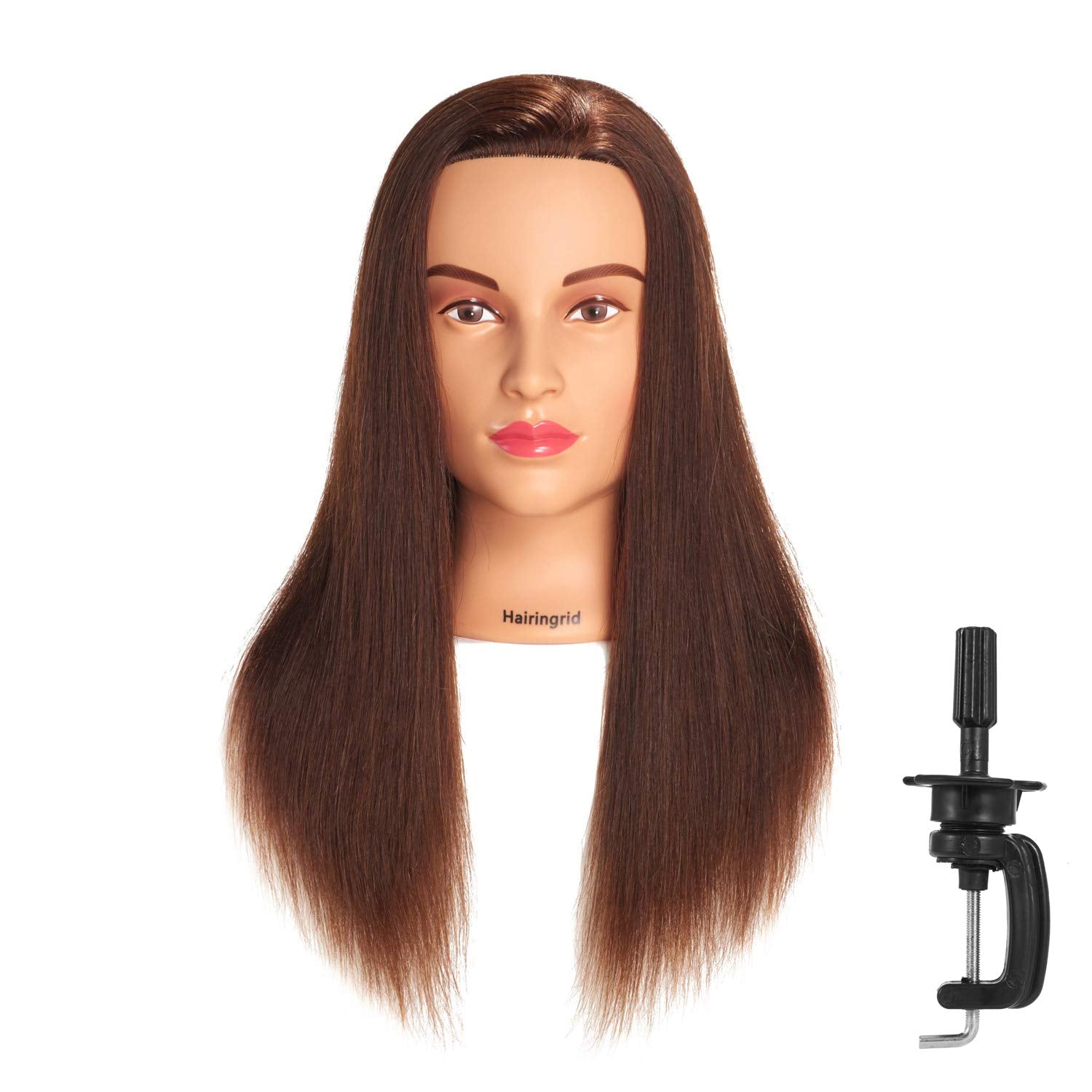 Hairingrid 20-22 Inch Human Hair Mannequin Head for Training