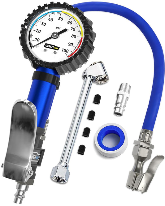 GERCHWAY Heavy Duty Tire Inflator - Most Accurate 100PSI