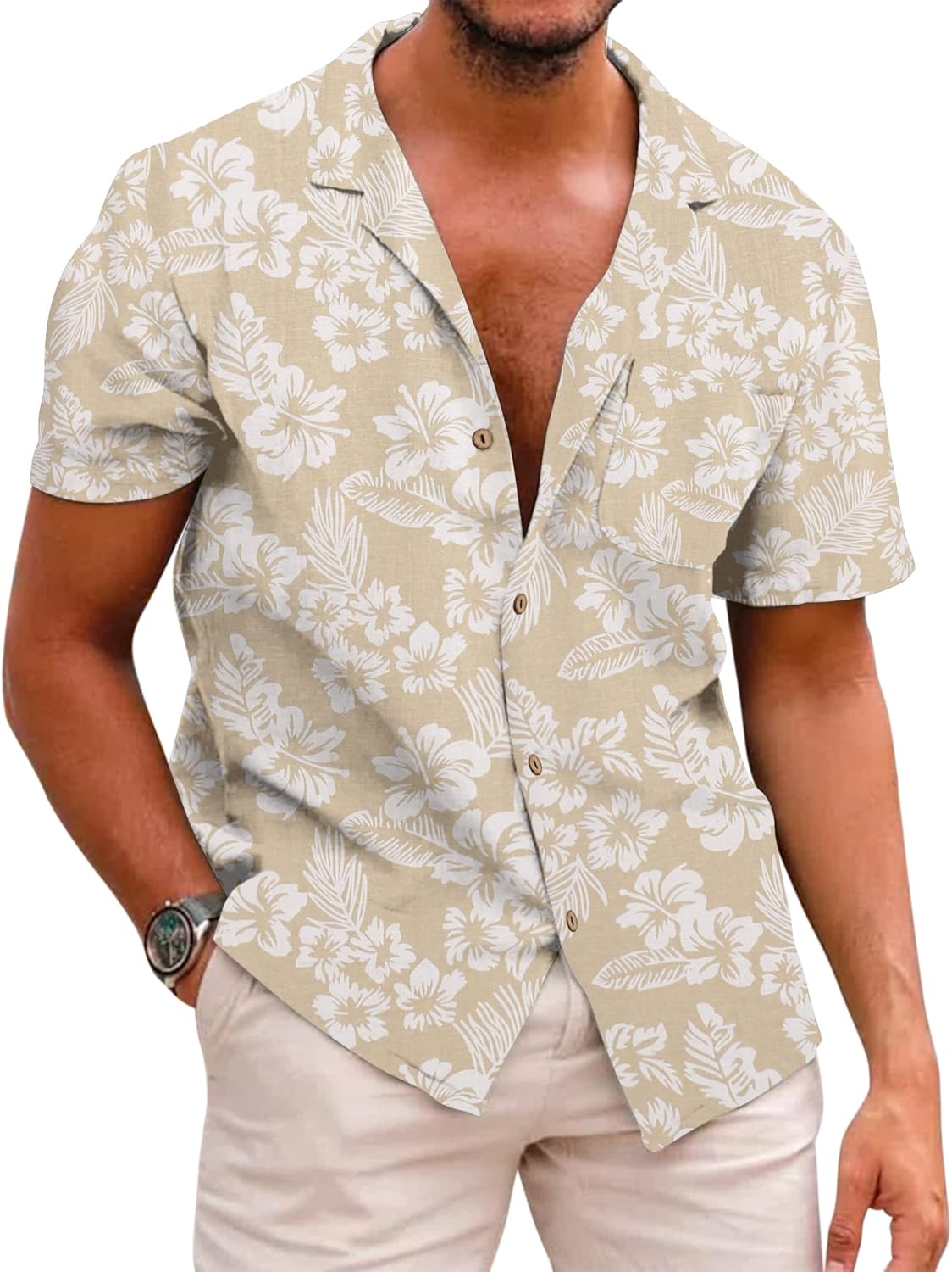 Stylish COOFANDY Mens Hawaiian Shirt for Summer Casual Wear