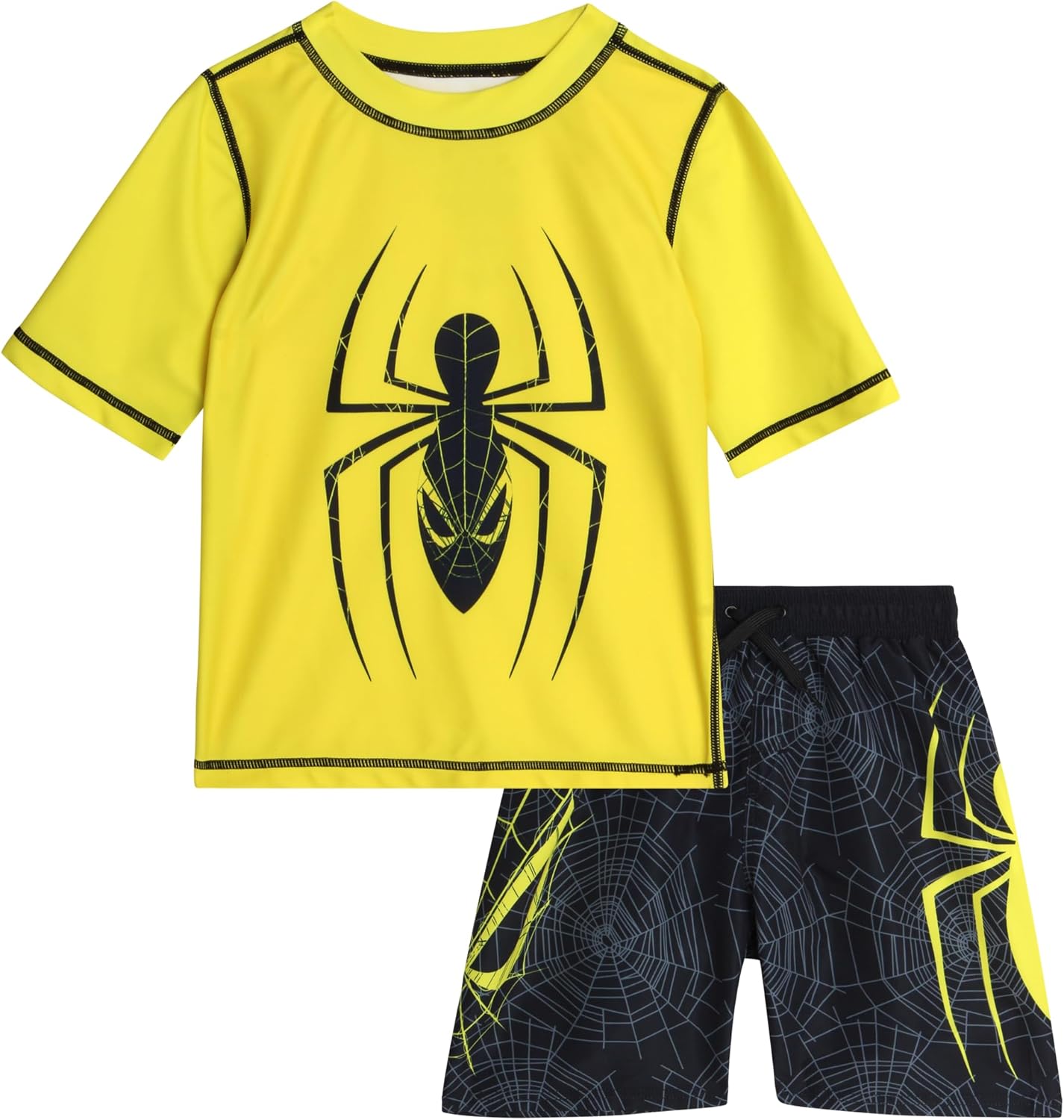Marvel Boys Rash Guard Set with Spiderman for Summer Fun