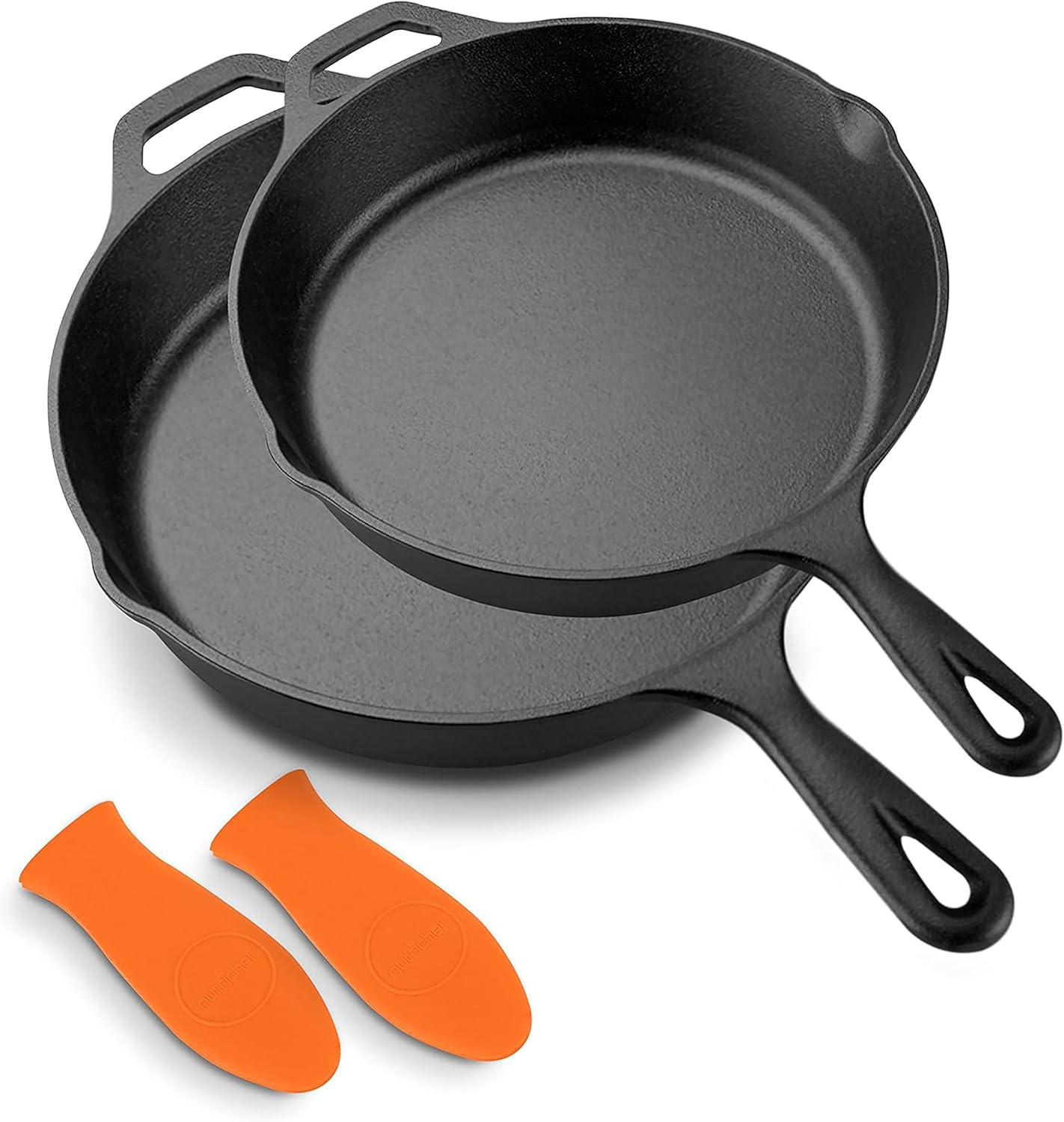 NutriChef Pre-Seasoned Cast Iron Skillets for All Cooking Needs