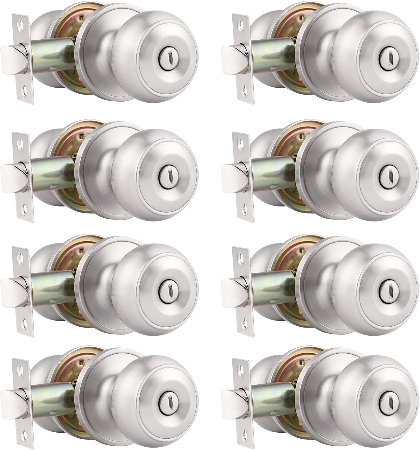 Probrico 8 Pack Interior Privacy Door Knobs for Bedrooms & Baths
