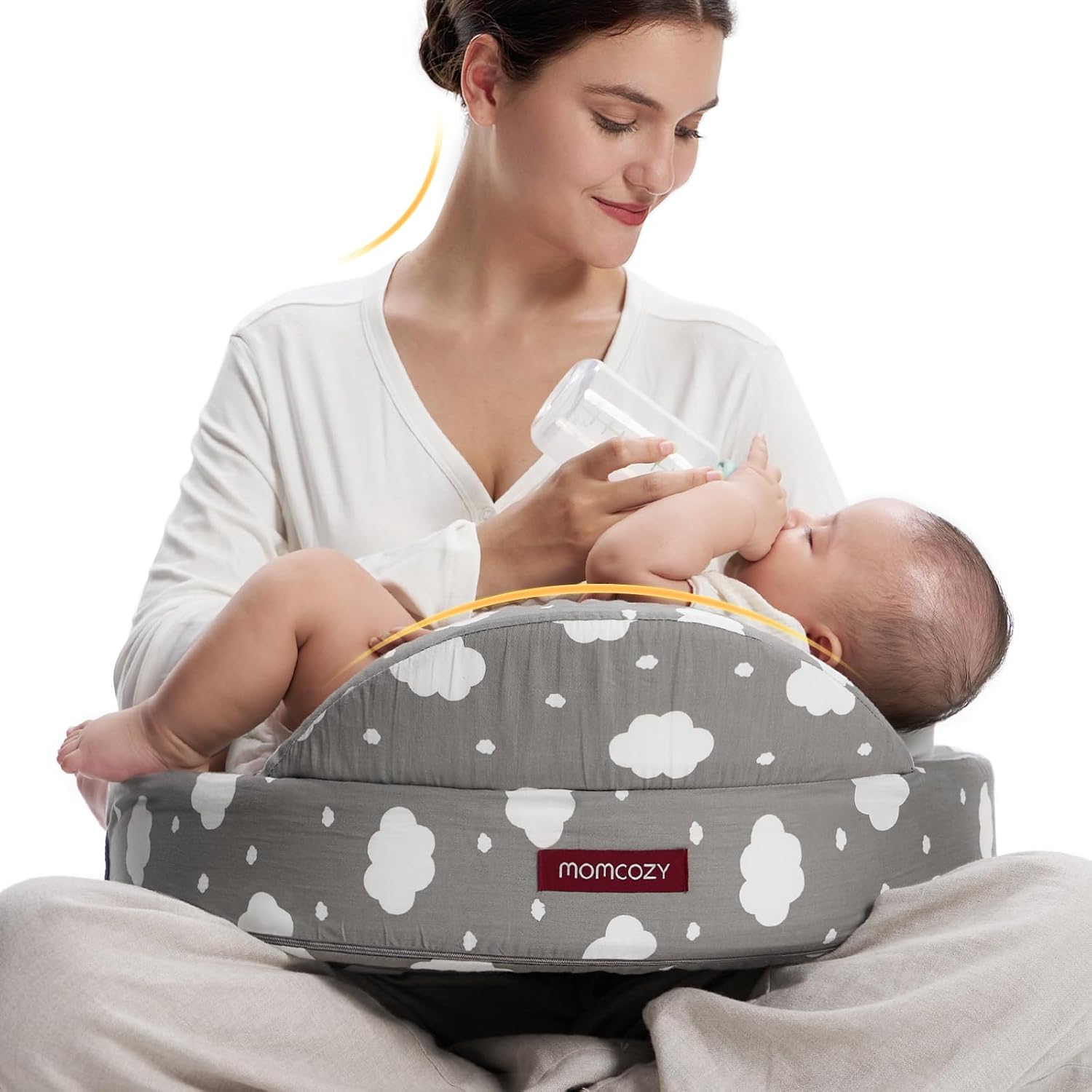 Momcozy Innovative Safety Fence Nursing Pillow for Comfort