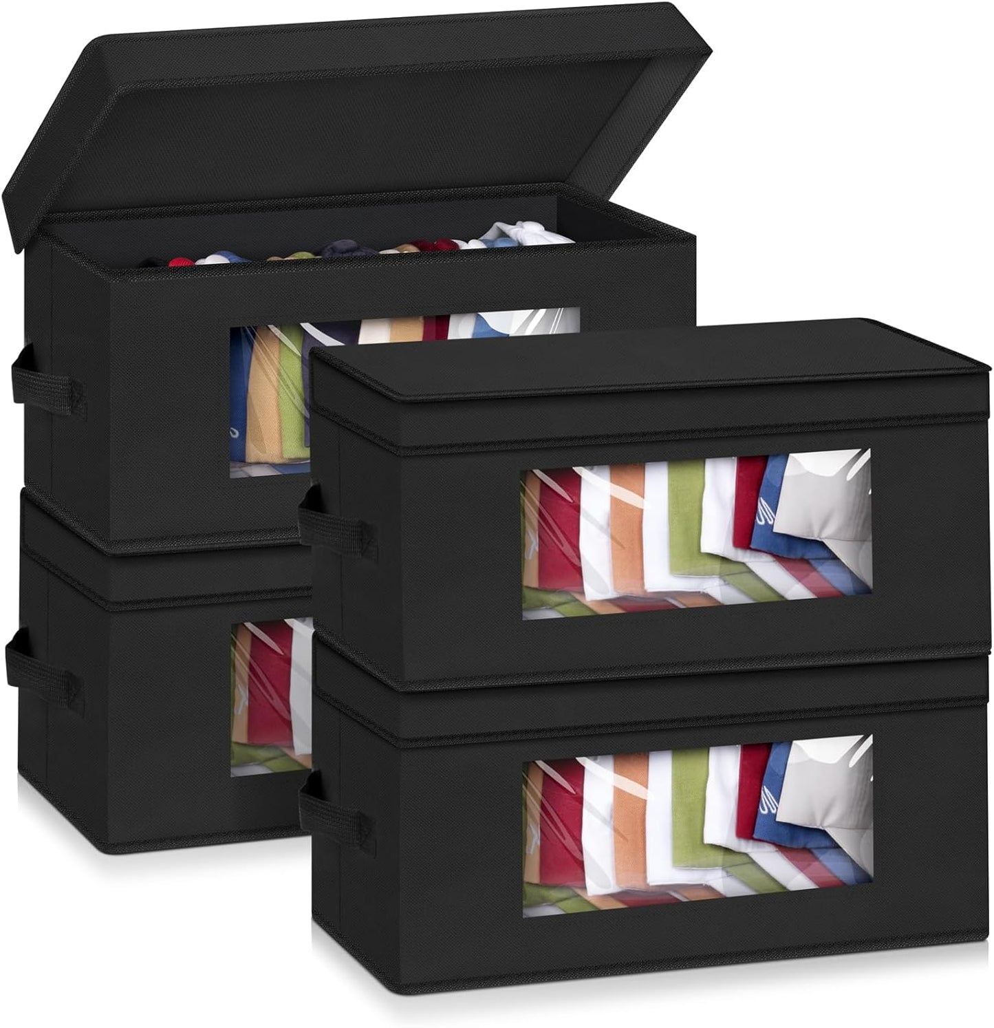 Stackable Hat Organizer for Baseball Caps - 4 PCS Storage Boxes
