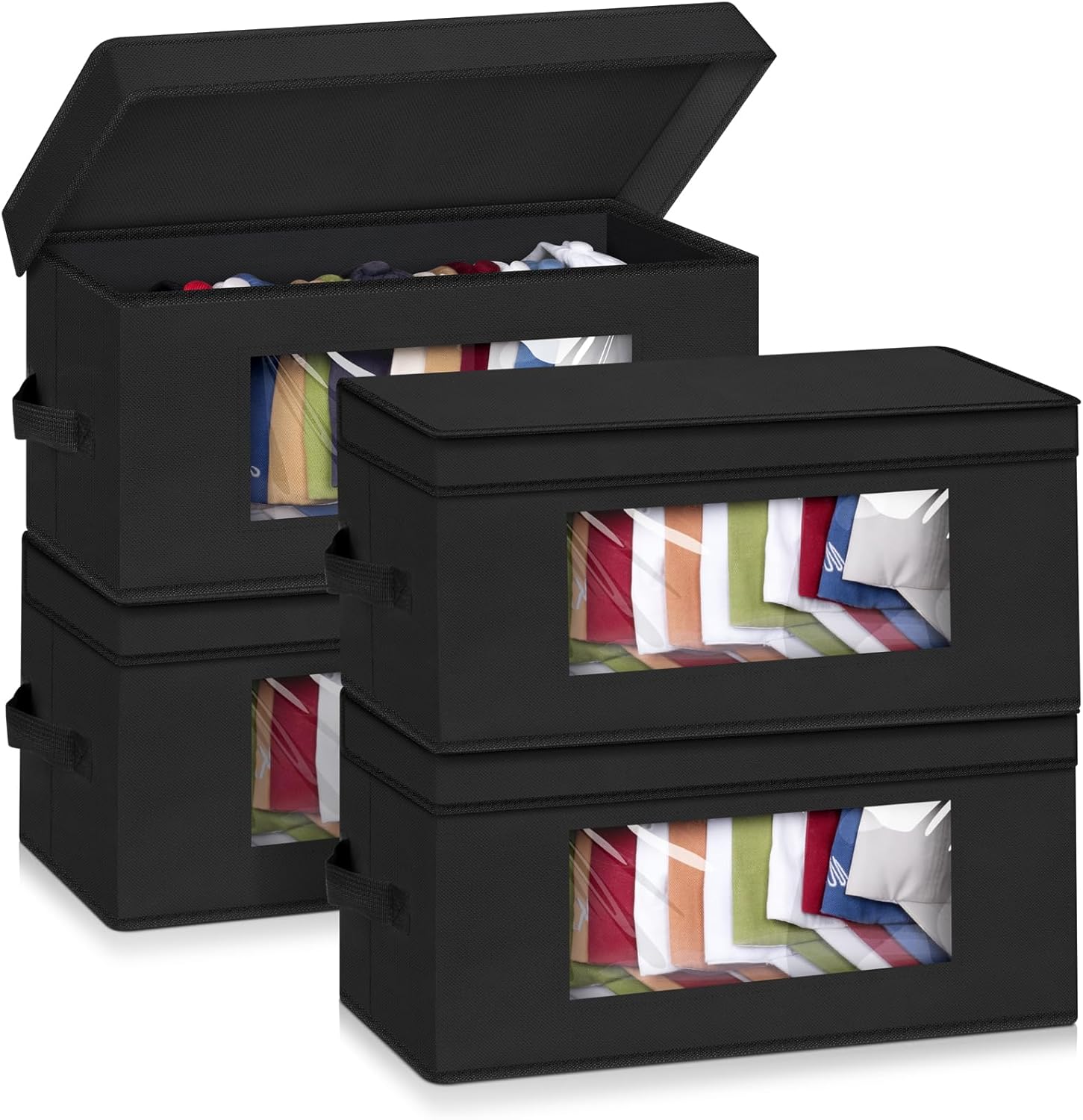 Stackable Hat Organizer for Baseball Caps - 4 PCS Storage Boxes