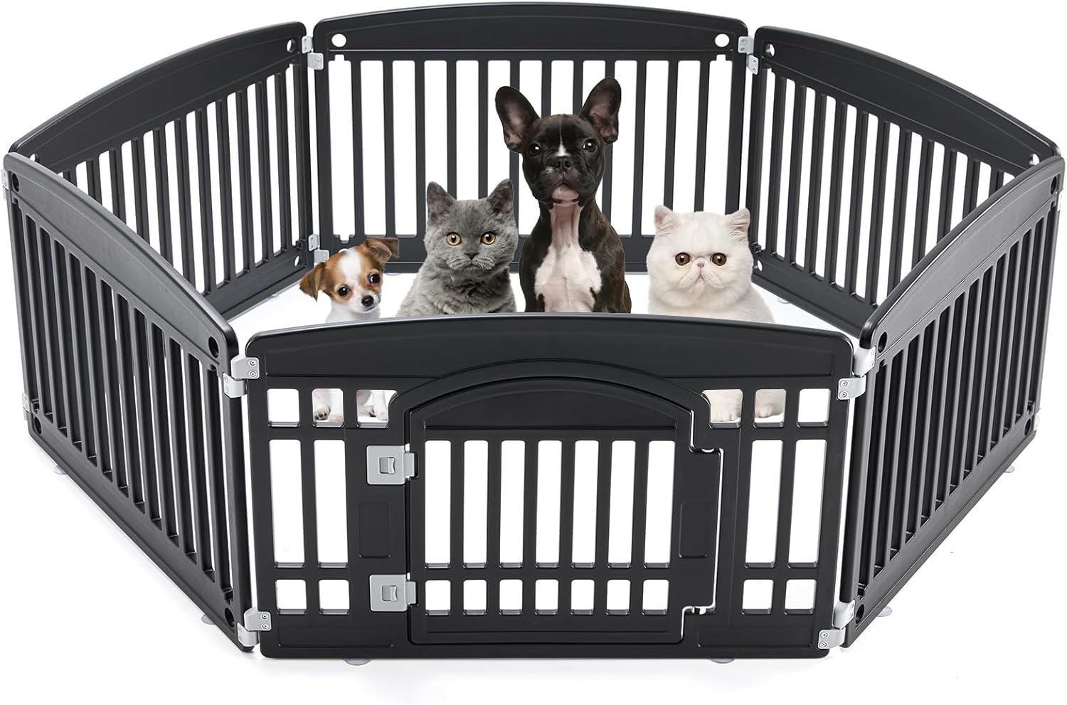 Dog Playpen 6-Panel 24 Inch Indoor Outdoor Pet Fence for Safety