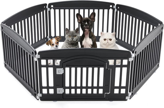 Dog Playpen 6-Panel 24 Inch Indoor Outdoor Pet Fence for Safety