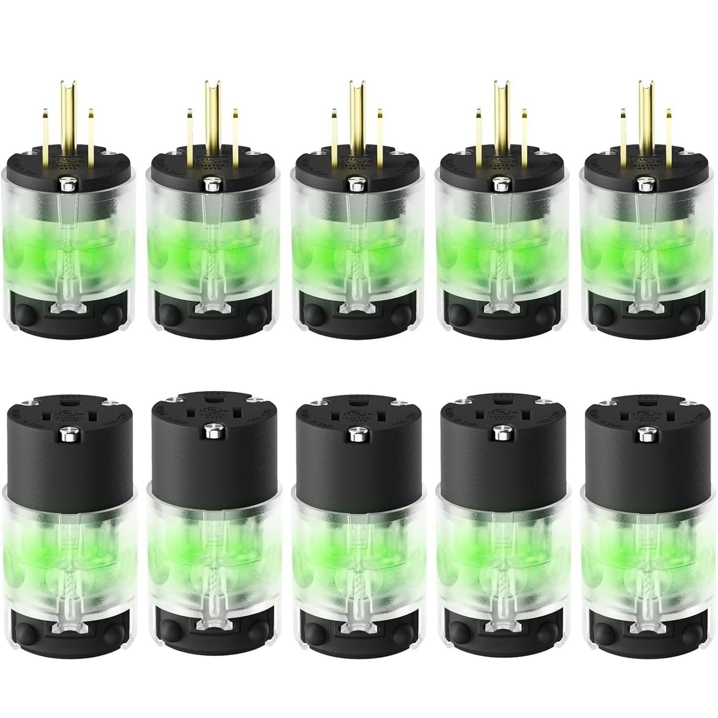 Lighted Extension Cord Ends Set for RV and Welding Equipment