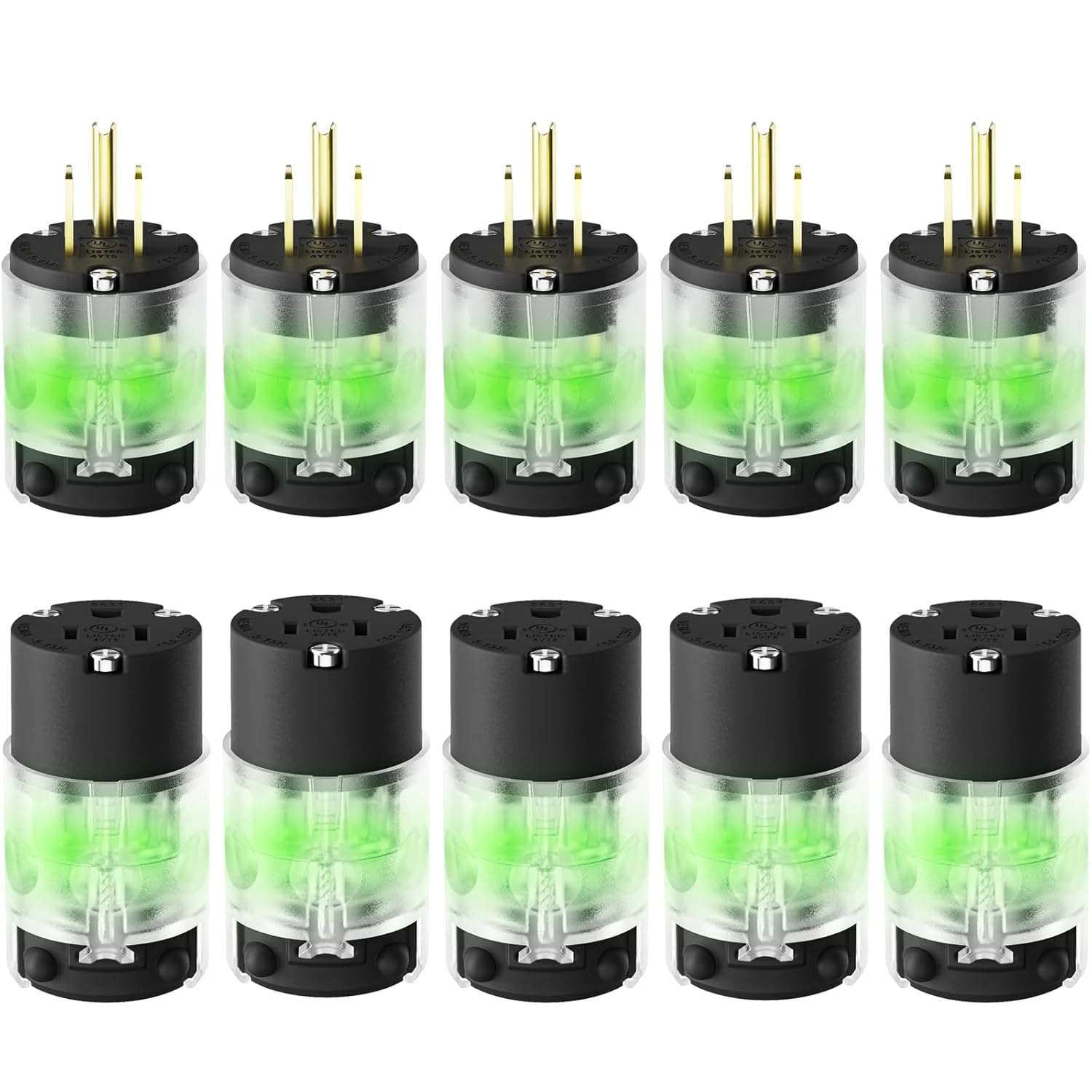 Lighted Extension Cord Ends Set for RV and Welding Equipment