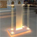 Church Pulpit with Cover and LED Lights - Clear Acrylic Lectern