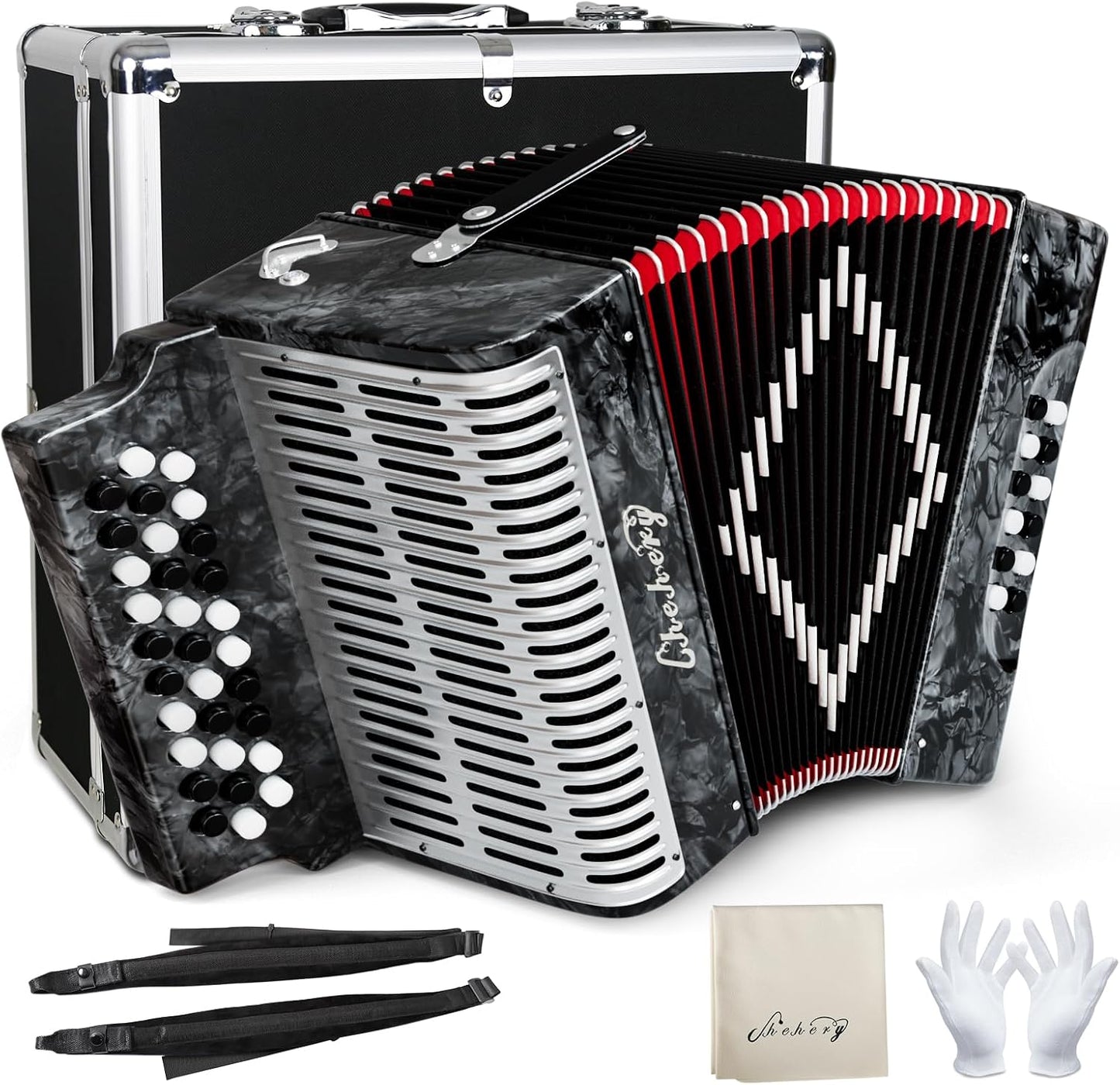 31-Key 12-Bass Diatonic Accordion for Beginners & Professionals