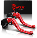 MZS Red Motorcycle Brake Clutch Levers Adjustable Short - Durable CNC