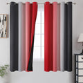 Estelar Textiler Ombre Red and Black Curtains 63 in Length - Full