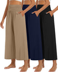 Wide Leg Cropped Pants High Waist Palazzo Capri - Comfortable Everyday