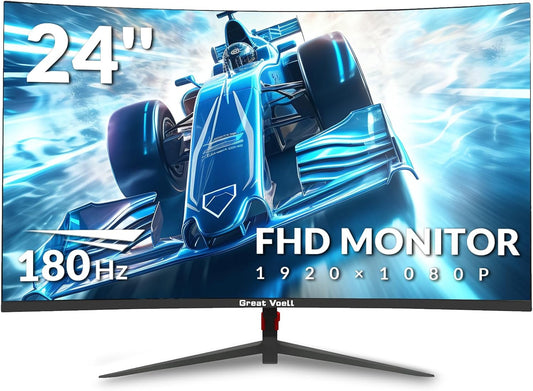 24 Inch Curved Gaming Monitor with 180Hz Refresh Rate and FHD