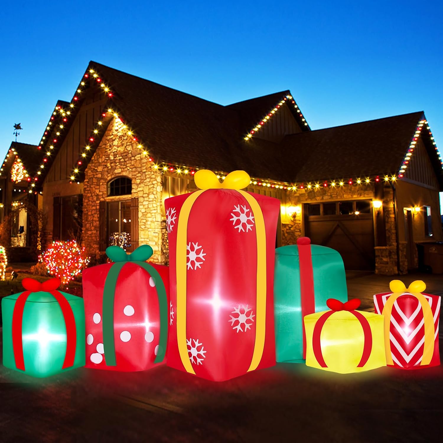 8 FT Long Inflatable Christmas Decoration with LED Lights