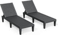Outdoor Chaise Lounge Chair Set of 2 - Weatherproof 5-Position Recline