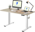 48 x 24 in One-Piece Standing Desk - White Frame with White Wood Grain