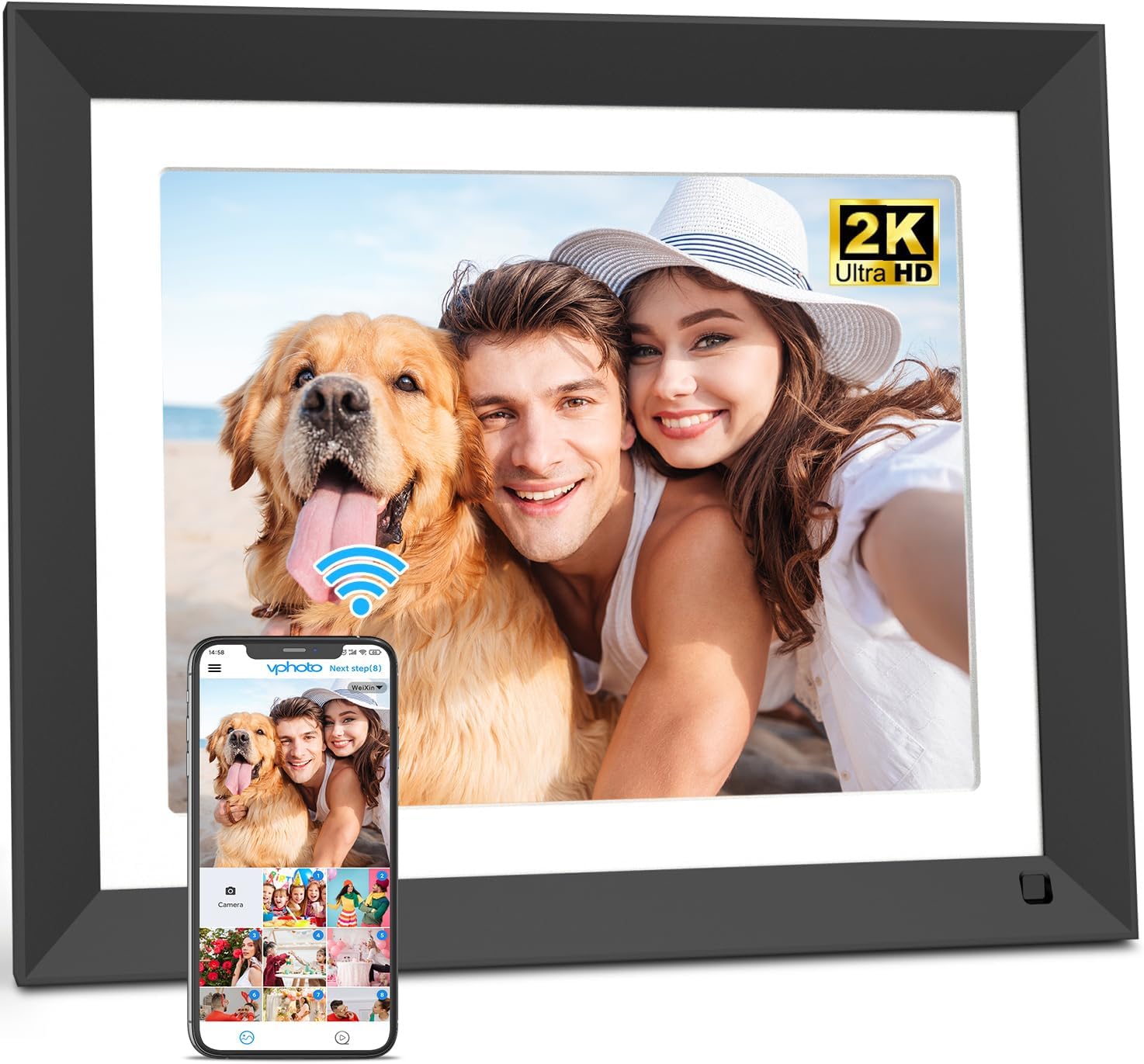 Digital Picture Frame 11in with Dual WiFi and 2K Display