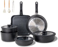 JEETEE 25pcs Pots and Pan Set Non Stick Cookware - Space Saving