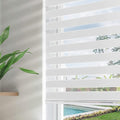 Cordless Zebra Blinds for Indoor Windows - Dual Layer Light Control