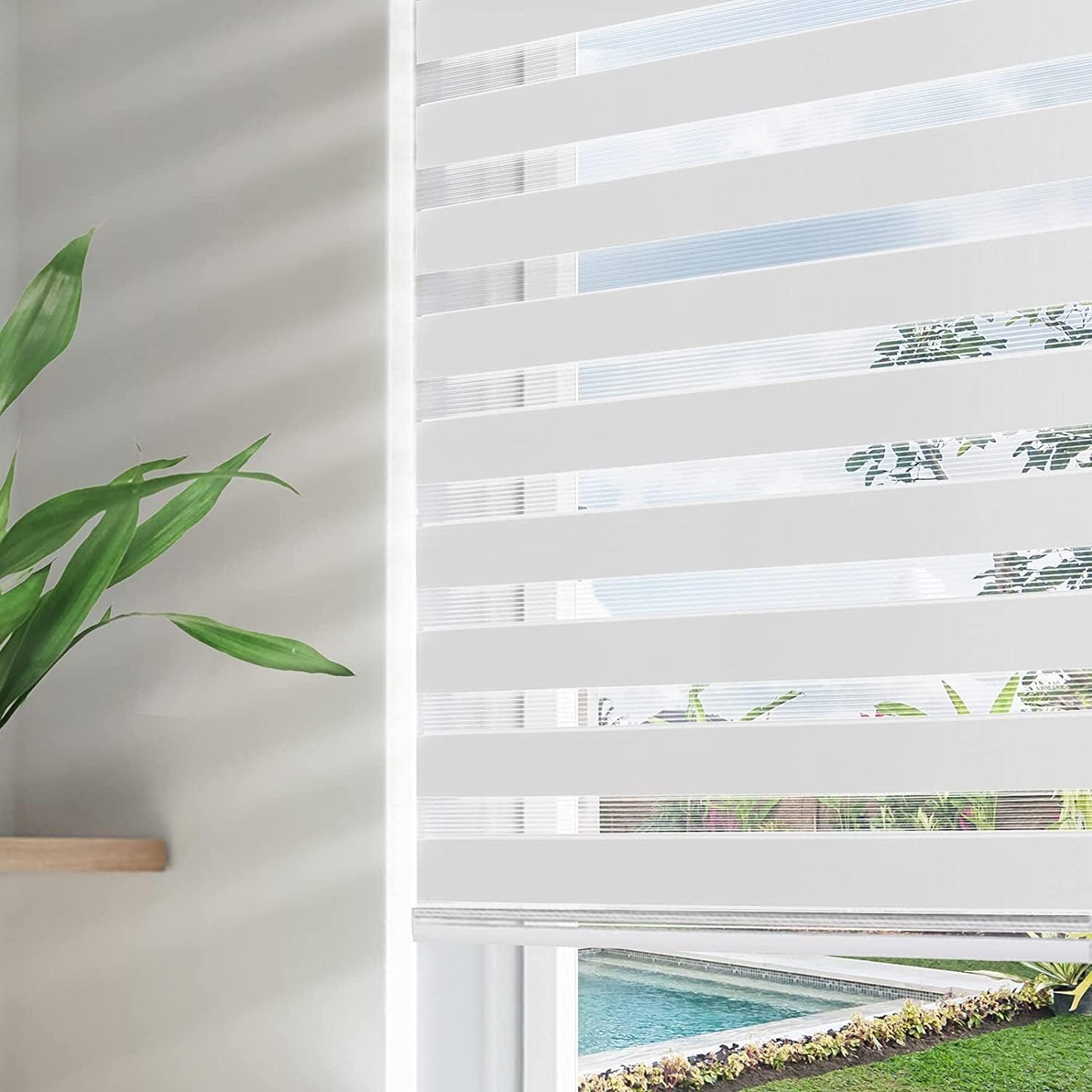 Joydeco Cordless Zebra Blinds for Indoor Windows - Light Control
