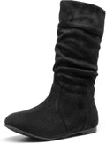 Girl's Faux Fur Lined Knee High Winter Riding Boots - Cozy Fit