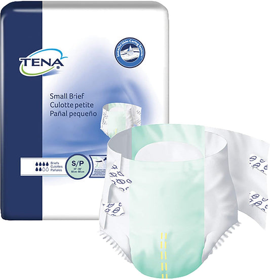 TENA Small Adult Incontinence Briefs - 12 Count Pack for Moderate Absorbency