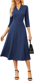 Work Dresses for Women Midi Business Dress - Classy Fit and Flare