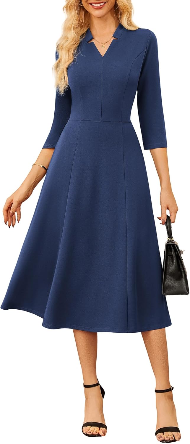 GRACE KARIN Midi Business Dress for Women with Pocket Style
