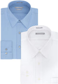 Van Heusen Men's Dress Shirt Fitted Poplin Solid (Style QFXQ)