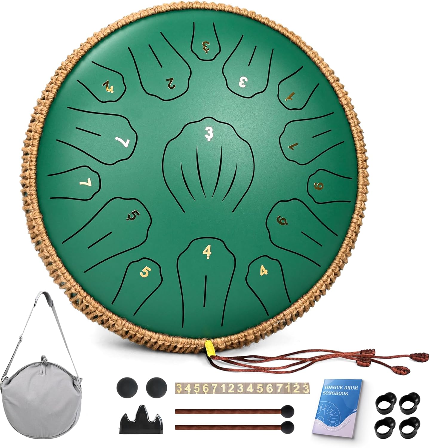Steel Tongue Drum - 15 Note Handpan Instrument for All Ages