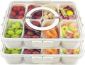 Snack Box Container Divided Serving Tray with Lid and Handle